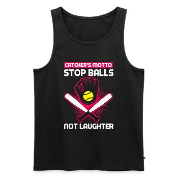 Catcher Softball Lover Bat Ball - Men's Premium Organic Tank Top - black - Front - Michal (187cm)