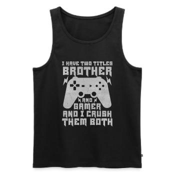 Video Games Gaming Boys Brother Teen - Men's Premium Organic Tank Top - black - Front - AI Model Male 178 light (178cm)