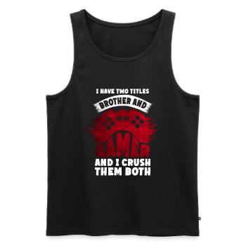 Video Games Gaming Boys Brother Teen - Men's Premium Organic Tank Top - black - Front - AI Model Male 178 light (178cm)