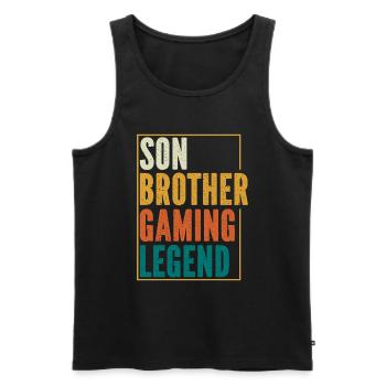 Video Games Gaming Boys Brother Teen - Men's Premium Organic Tank Top - black - Front - AI Model Male 178 light (178cm)