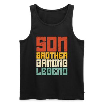 Video Games Gaming Boys Brother Teen - Men's Premium Organic Tank Top - black - Front - AI Model Male 178 light (178cm)