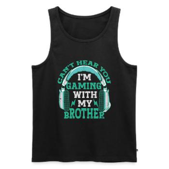 Video Games Gaming Boys Brother Teen - Men's Premium Organic Tank Top - black - Front - AI Model Male 178 light (178cm)