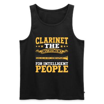 Clarinetist Clarinet Playing Bass Musician - Men's Premium Organic Tank Top - black - Front - AI Model Male 178 light (178cm)