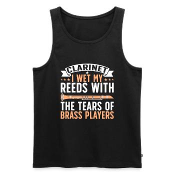 Clarinetist Clarinet Playing Bass Musician - Men's Premium Organic Tank Top - black - Front - AI Model Male 178 light (178cm)