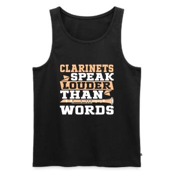 Clarinetist Clarinet Playing Bass Musician - Men's Premium Organic Tank Top - black - Front - AI Model Male 178 light (178cm)