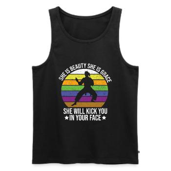Karate Girl Martial Arts Women Karate Kick - Männer Premium Bio Tank Top - Schwarz - Vorne - AI Model Male 178 light (178cm)