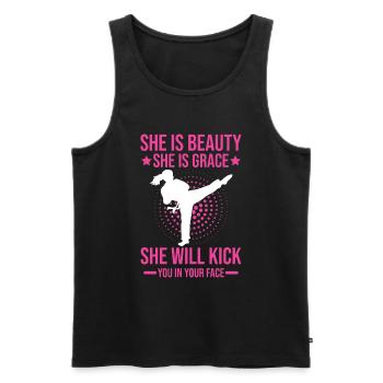 Karate Girl Martial Arts Women Karate Kick - Männer Premium Bio Tank Top - Schwarz - Vorne - AI Model Male 178 light (178cm)