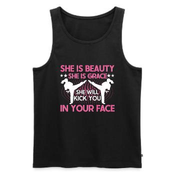 Karate Girl Martial Arts Women Karate Kick - Männer Premium Bio Tank Top - Schwarz - Vorne - AI Model Male 178 light (178cm)