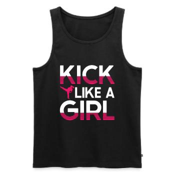 Karate Girl Martial Arts Women Karate Kick - Männer Premium Bio Tank Top - Schwarz - Vorne - AI Model Male 178 light (178cm)
