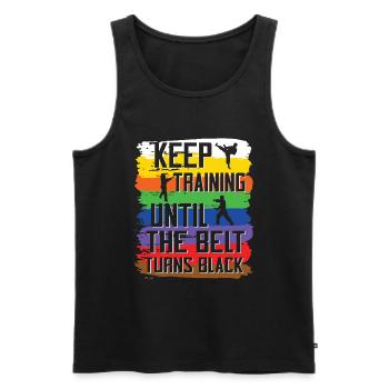 Karate Black Belt Martial Arts Karate Kick - Männer Premium Bio Tank Top - Schwarz - Vorne - AI Model Male 178 light (178cm)