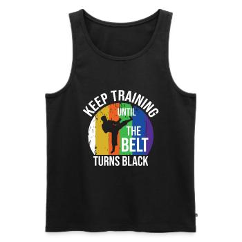 Karate Black Belt Martial Arts Karate Kick - Männer Premium Bio Tank Top - Schwarz - Vorne - AI Model Male 178 light (178cm)