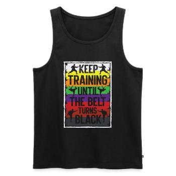 Karate Black Belt Martial Arts Karate Kick - Männer Premium Bio Tank Top - Schwarz - Vorne - AI Model Male 178 light (178cm)