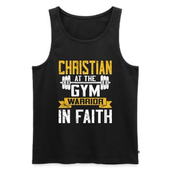 Jesus Christian Gym Workout - Men's Premium Organic Tank Top - black - Front - Michal (187cm)