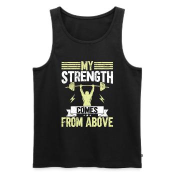 Jesus Christian Gym Workout - Men's Premium Organic Tank Top - black - Front - Michal (187cm)