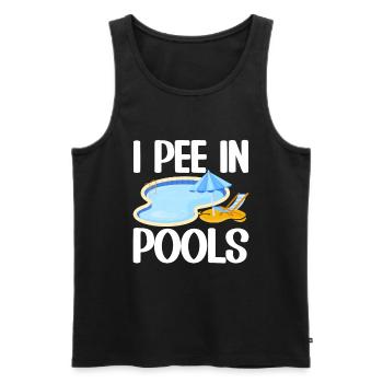 Ich Pinkle In Pools Lustige Witze Sarkastische - Männer Premium Bio Tank Top - Schwarz - Vorne - AI Model Male 178 light (178cm)