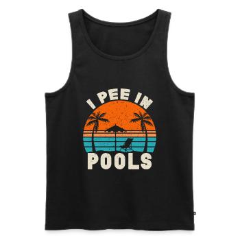 Ich Pinkle In Pools Lustige Witze Sarkastische - Männer Premium Bio Tank Top - Schwarz - Vorne - AI Model Male 178 light (178cm)