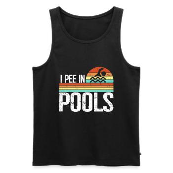 Ich Pinkle In Pools Lustige Witze Sarkastische - Männer Premium Bio Tank Top - Schwarz - Vorne - AI Model Male 178 light (178cm)