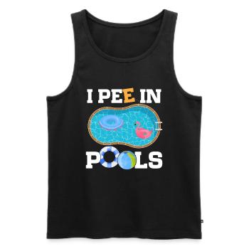 Ich Pinkle In Pools Lustige Witze Sarkastische - Männer Premium Bio Tank Top - Schwarz - Vorne - AI Model Male 178 light (178cm)