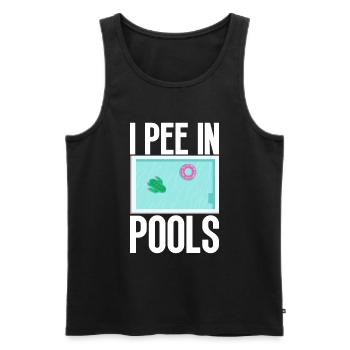 Ich Pinkle In Pools Lustige Witze Sarkastische - Männer Premium Bio Tank Top - Schwarz - Vorne - AI Model Male 178 light (178cm)