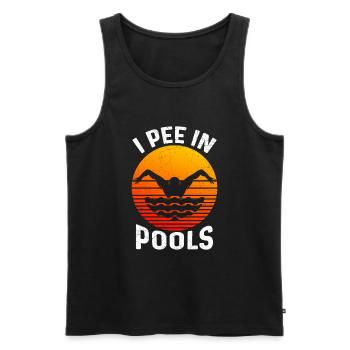 Ich Pinkle In Pools Lustige Witze Sarkastische - Männer Premium Bio Tank Top - Schwarz - Vorne - AI Model Male 178 light (178cm)