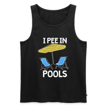 Ich Pinkle In Pools Lustige Witze Sarkastische - Männer Premium Bio Tank Top - Schwarz - Vorne - AI Model Male 178 light (178cm)