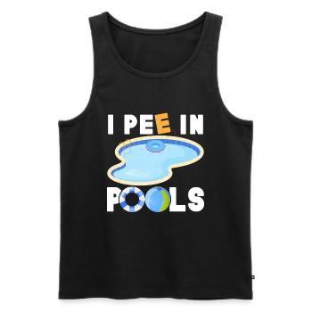 Ich Pinkle In Pools Lustige Witze Sarkastische - Männer Premium Bio Tank Top - Schwarz - Vorne - AI Model Male 178 light (178cm)