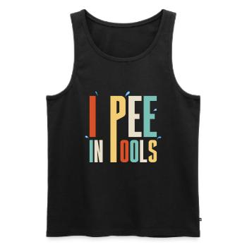 Ich Pinkle In Pools Lustige Witze Sarkastische - Männer Premium Bio Tank Top - Schwarz - Vorne - AI Model Male 178 light (178cm)