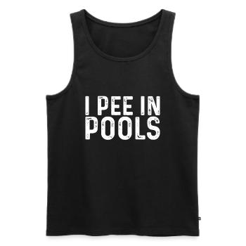 Ich Pinkle In Pools Lustige Witze Sarkastische - Männer Premium Bio Tank Top - Schwarz - Vorne - AI Model Male 178 light (178cm)