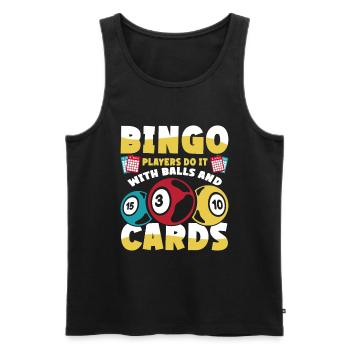 Joueur de bingo Gagnant de la loterie Bingo - Débardeur bio Premium Homme - noir - Devant - Michal (187cm)
