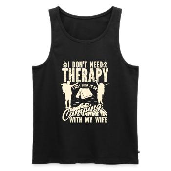 Husband And Wife Camping Partner Couple Matching - Men's Premium Organic Tank Top - black - Front - AI Model Male 178 light (178cm)