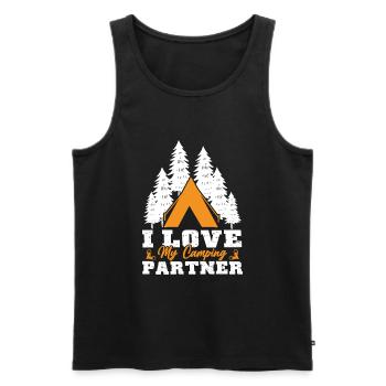 Husband And Wife Camping Partner Couple Matching - Men's Premium Organic Tank Top - black - Front - AI Model Male 178 light (178cm)