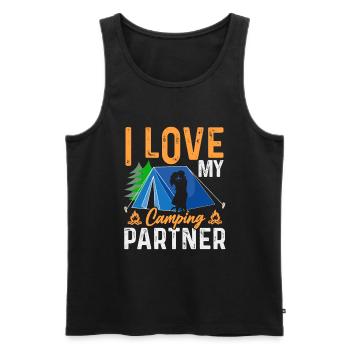 Husband And Wife Camping Partner Couple Matching - Men's Premium Organic Tank Top - black - Front - AI Model Male 178 light (178cm)
