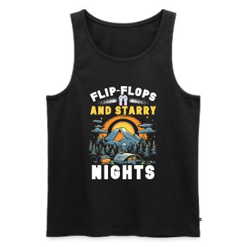 Camping Flip Flops Camper Natur Outdoor - Männer Premium Bio Tank Top - Schwarz - Vorne - Michal (187cm)