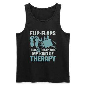 Camping Flip Flops Camper Nature Outdoor - Men's Premium Organic Tank Top - black - Front - AI Model Male 178 light (178cm)