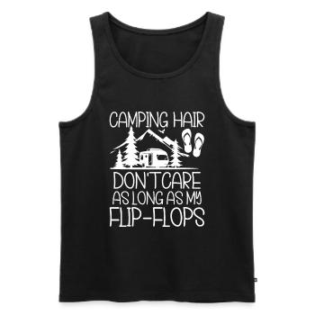 Camping Flip Flops Camper Nature Outdoor - Men's Premium Organic Tank Top - black - Front - AI Model Male 178 light (178cm)