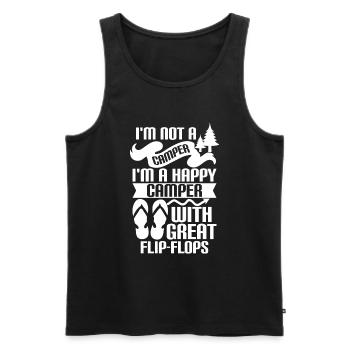 Camping Flip Flops Camper Nature Outdoor - Men's Premium Organic Tank Top - black - Front - AI Model Male 178 light (178cm)