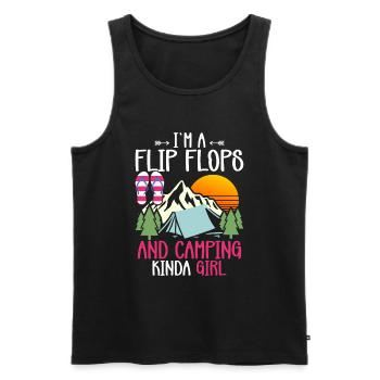 Camping Flip Flops Camper Nature Outdoor - Men's Premium Organic Tank Top - black - Front - AI Model Male 178 light (178cm)