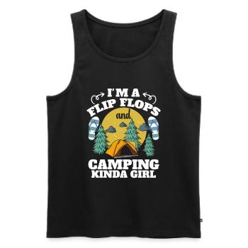 Camping Flip Flops Camper Nature Outdoor - Men's Premium Organic Tank Top - black - Front - AI Model Male 178 light (178cm)