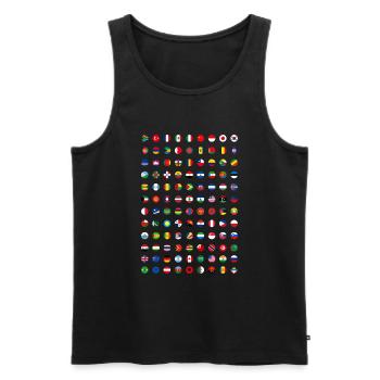 Tous les pays Drapeaux du monde 287 Drapeau - Débardeur bio Premium Homme - noir - Devant - AI Model Male 178 light (178cm)