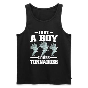 Drôle Tornade Hurricane Weather Chaser - Débardeur bio Premium Homme - noir - Devant - Michal (187cm)