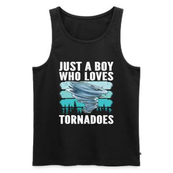 Drôle Tornade Hurricane Weather Chaser - Débardeur bio Premium Homme - noir - Devant - Michal (187cm)