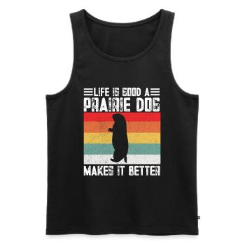 Lustige Prärie -Hundeliebhaber Lustiger Nagetier - Männer Premium Bio Tank Top - Schwarz - Vorne - AI Model Male 178 light (178cm)