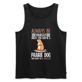 Funny Prairie - Chien amant drôle de rongeur - Débardeur bio Premium Homme - noir - Devant - AI Model Male 178 light (178cm)