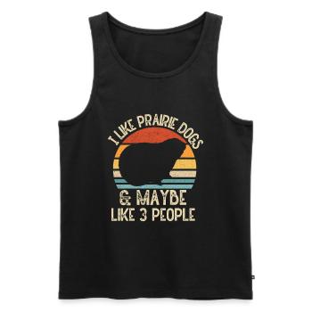 Lustige Prärie -Hundeliebhaber Lustiger Nagetier - Männer Premium Bio Tank Top - Schwarz - Vorne - AI Model Male 178 light (178cm)