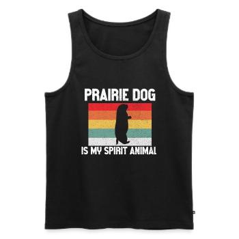Funny Prairie - Chien amant drôle de rongeur - Débardeur bio Premium Homme - noir - Devant - AI Model Male 178 light (178cm)