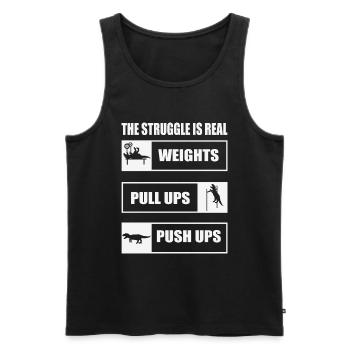 Der Kampf Ist Ein Echtes T-Rex Dinosaurier Fitness - Männer Premium Bio Tank Top - Schwarz - Vorne - AI Model Male 178 light (178cm)