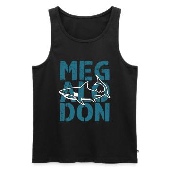 Megalodon Shark Biology Ocean Shark Lover - Men's Premium Organic Tank Top - black - Front - AI Model Male 178 light (178cm)