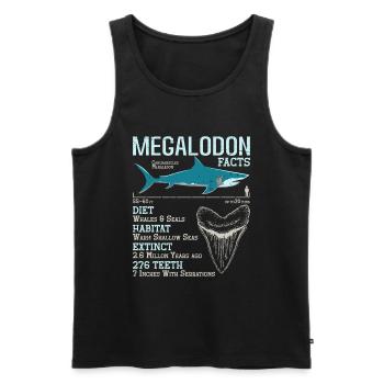 Megalodon Shark Biology Ocean Shark Lover - Men's Premium Organic Tank Top - black - Front - AI Model Male 178 light (178cm)