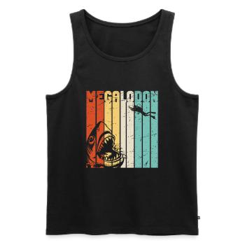 Megalodon Shark Biology Ocean Shark Lover - Men's Premium Organic Tank Top - black - Front - AI Model Male 178 light (178cm)