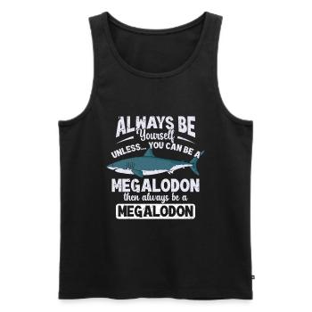 Megalodon Shark Biology Ocean Shark Lover - Men's Premium Organic Tank Top - black - Front - AI Model Male 178 light (178cm)